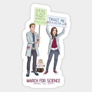 Fitzsimmons - Science March (With Title) Sticker